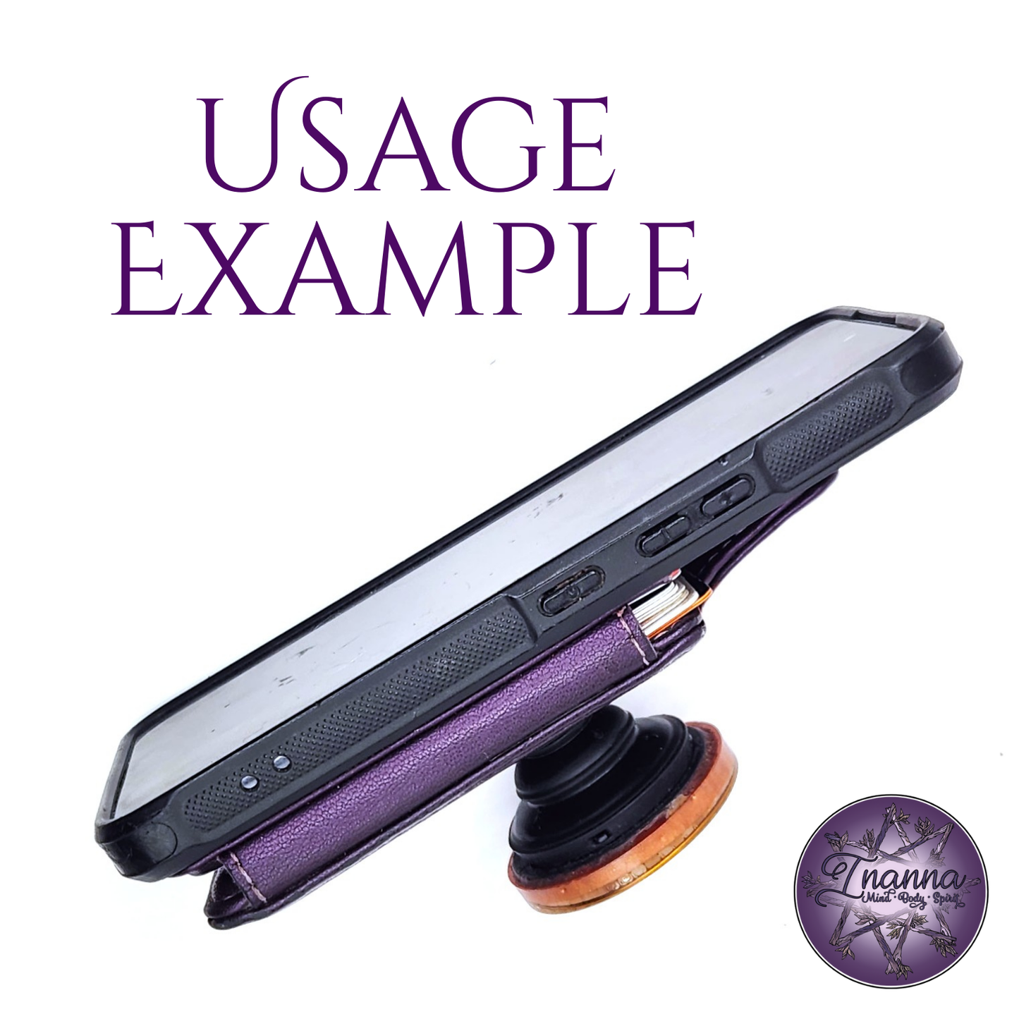 Moonstone Orgonite Phone Guardian - Purple Owl