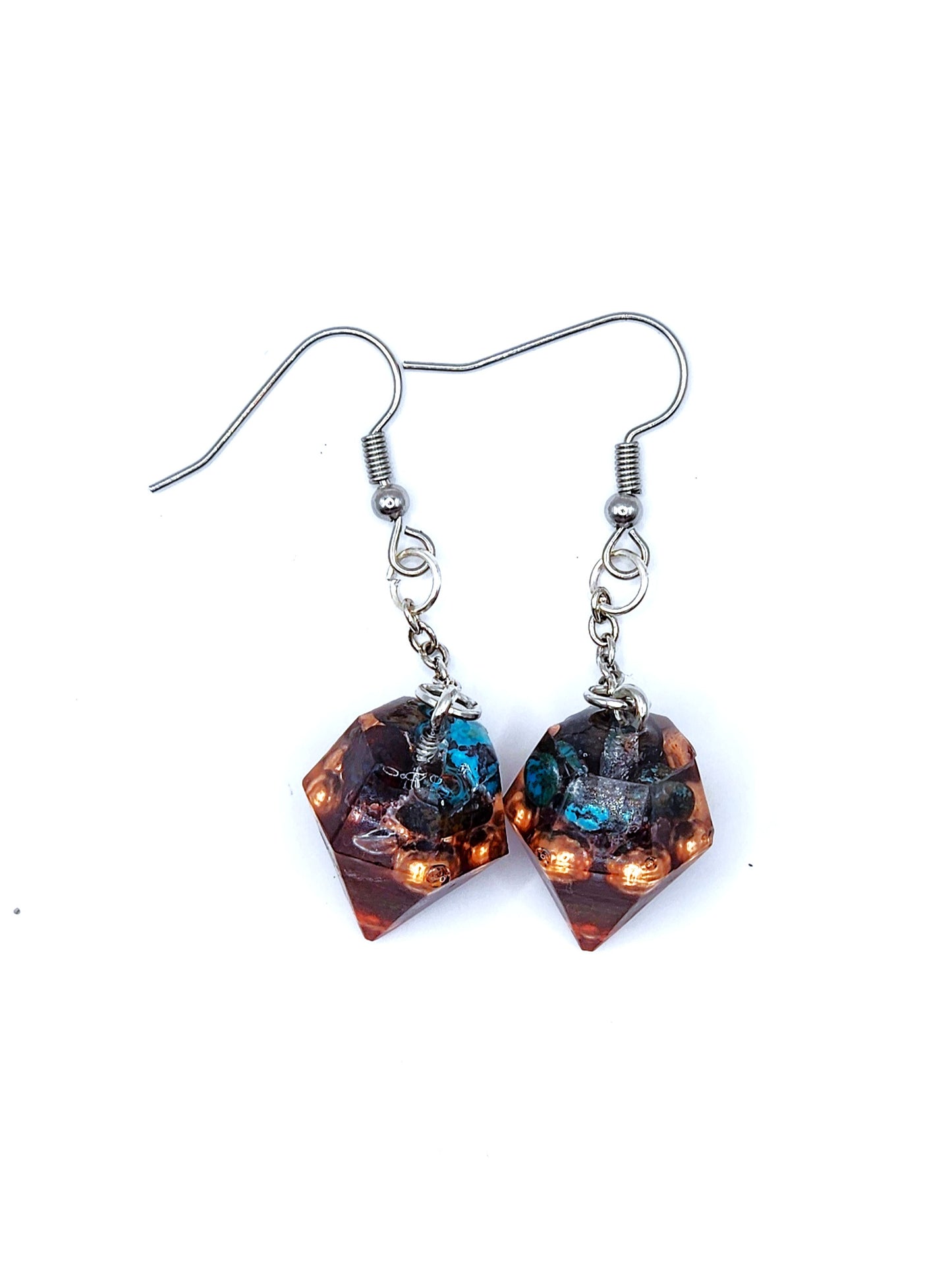 Azurite Orgonite Drop Earrings