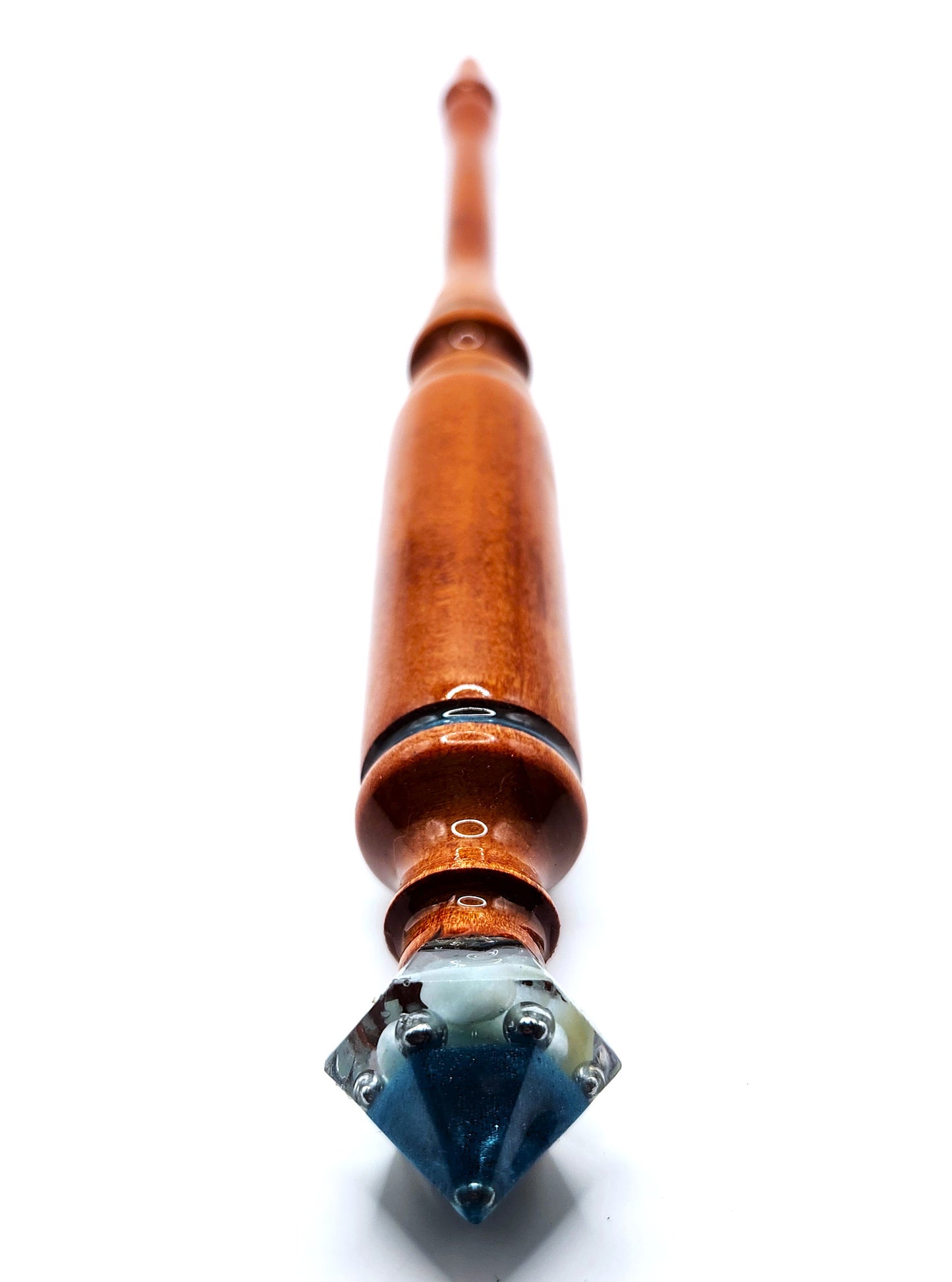 Amazonite Hand-Turned Wooden Orgonite Wand