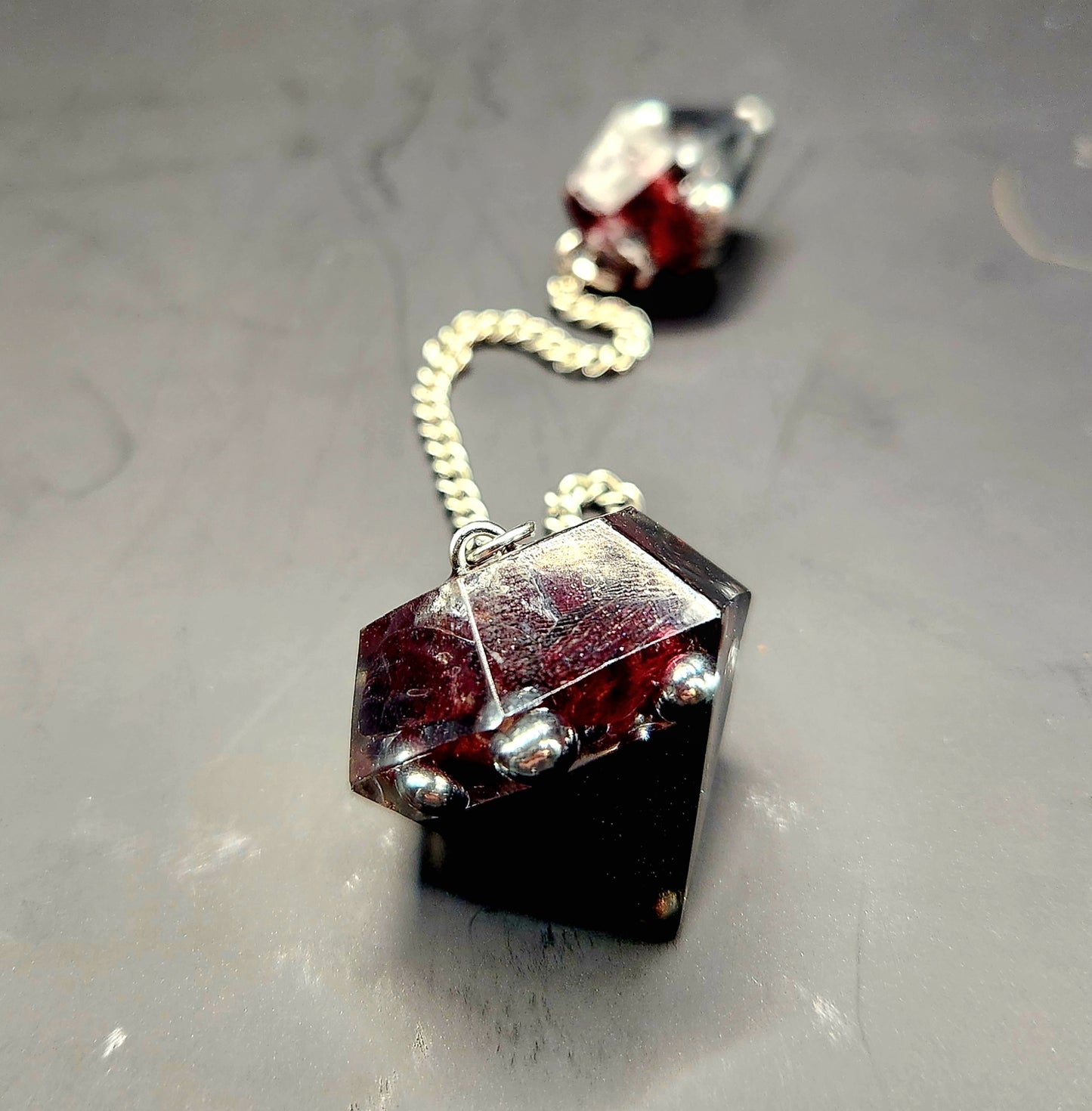 Garnet Orgonite Pendulum