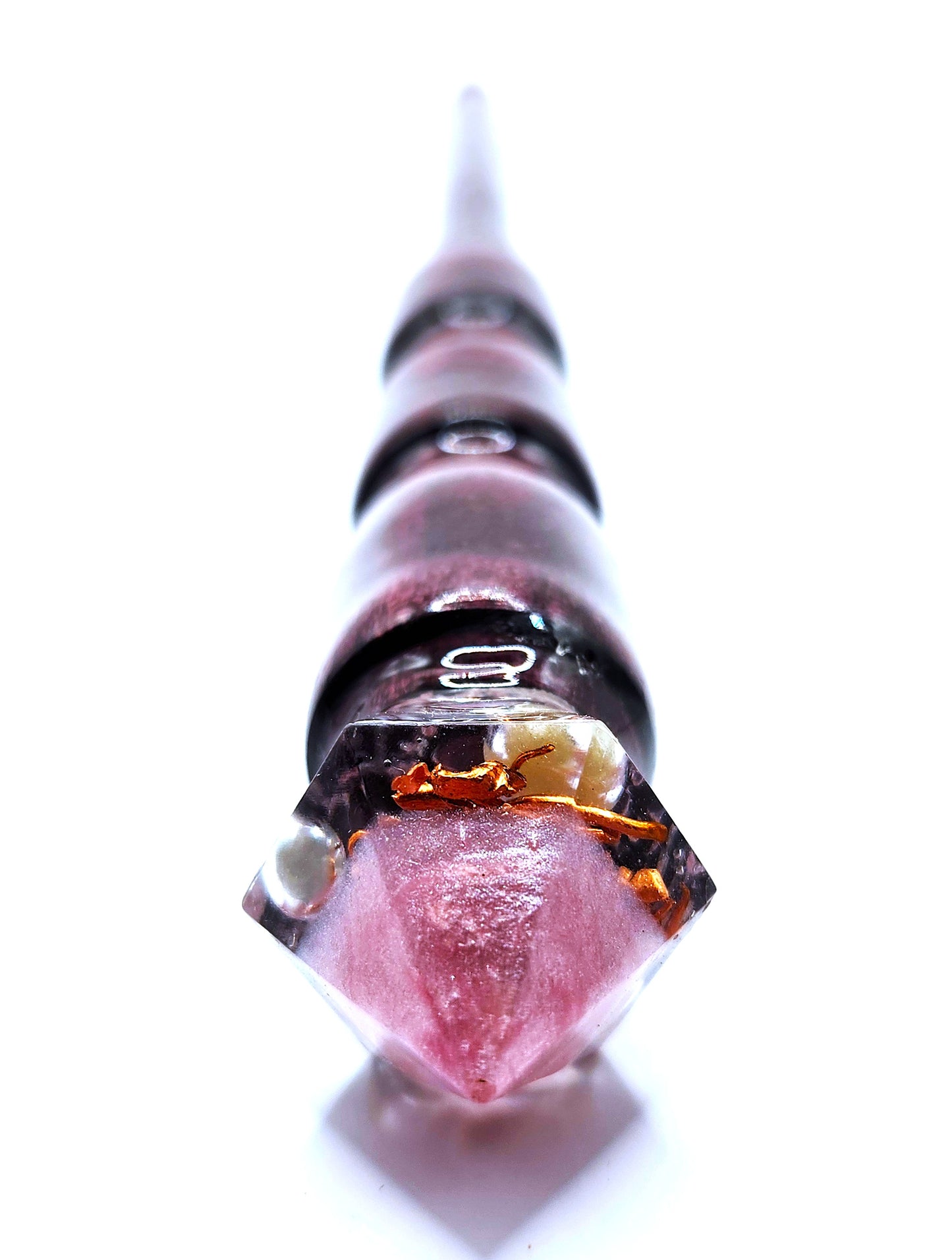 Morganite Hand-Turned Wooden Orgonite Wand