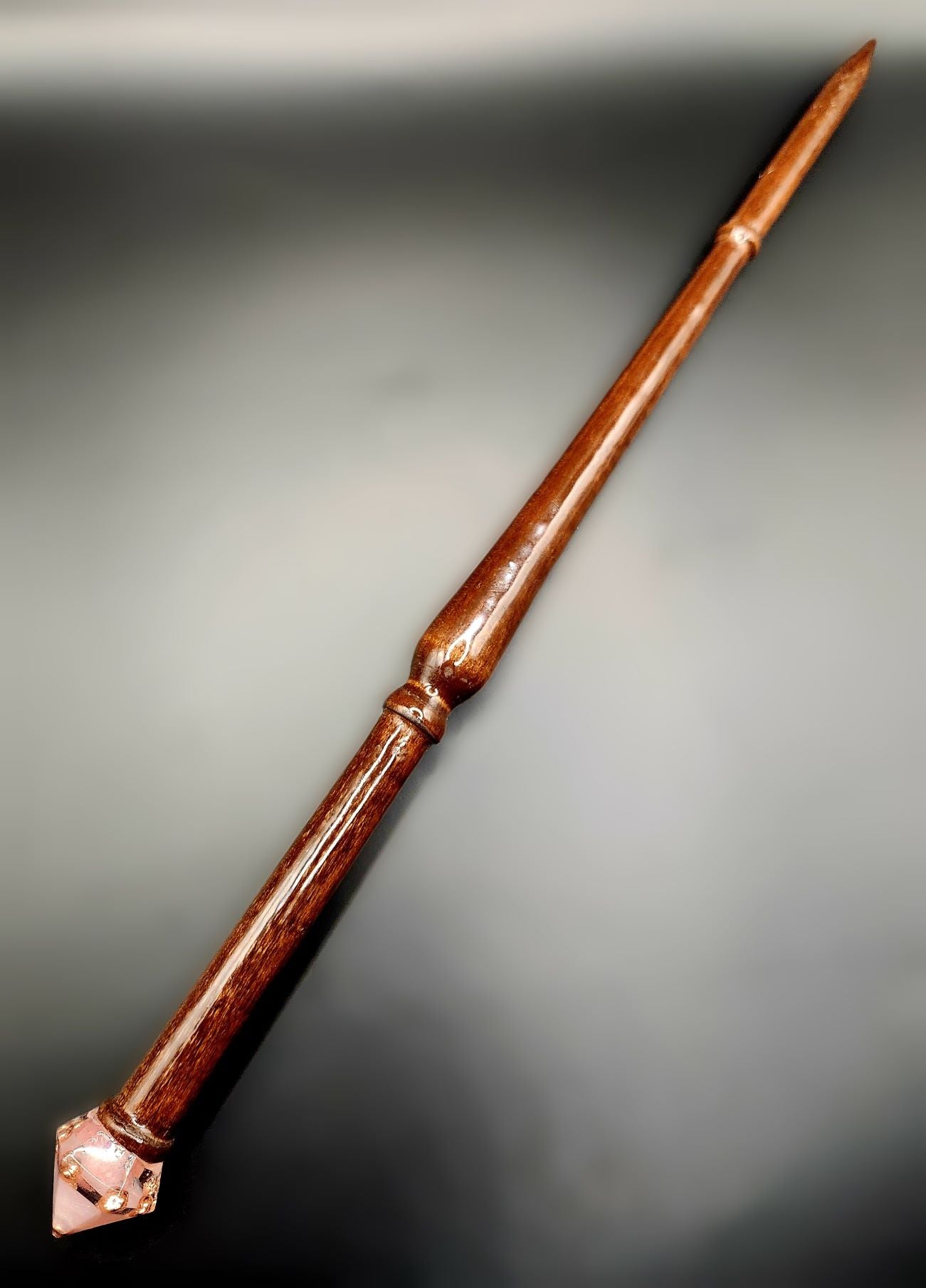 Rhodochrosite Hand-Turned Wooden Orgonite Wand