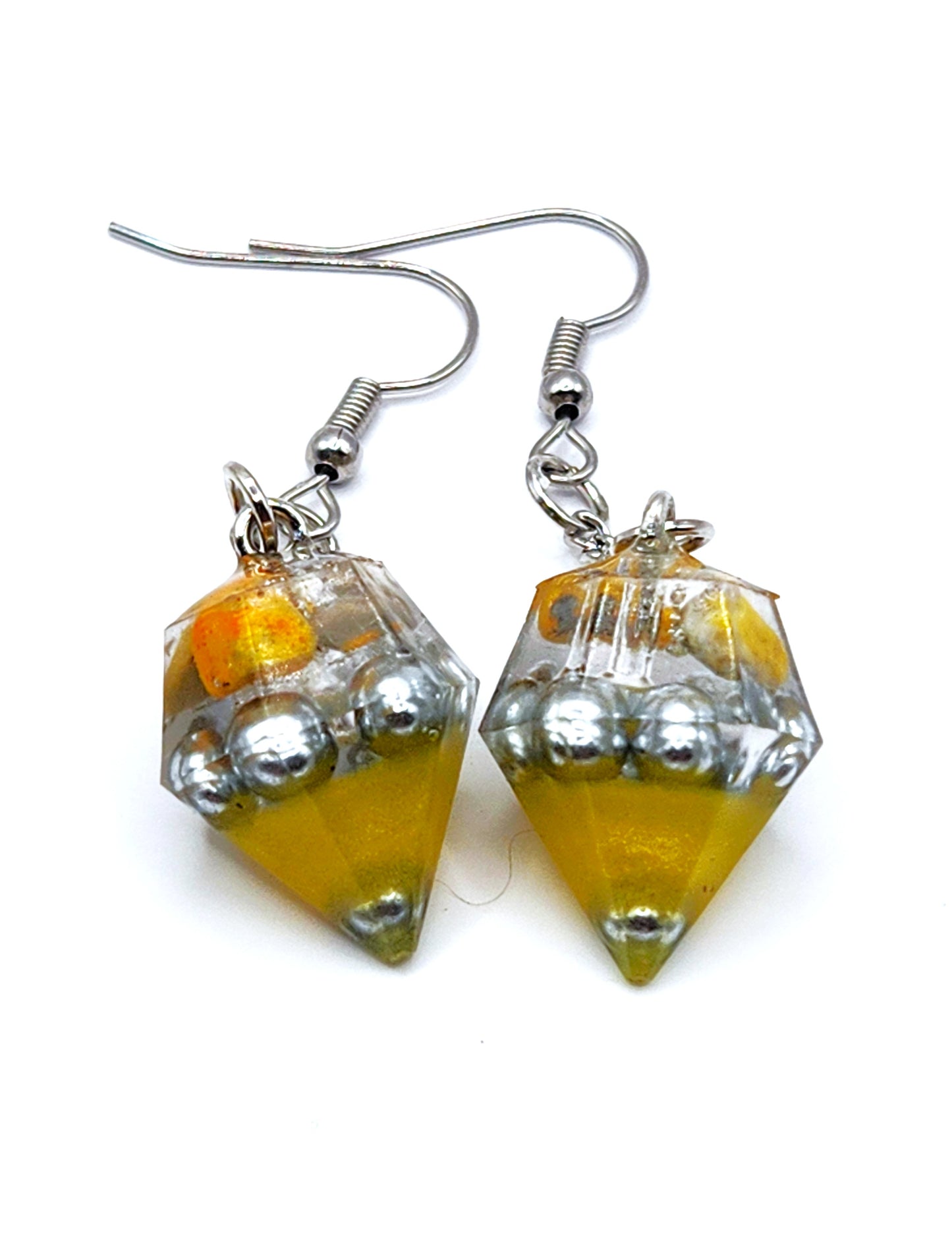 Bumble Bee Jasper Orgonite Drop Earrings