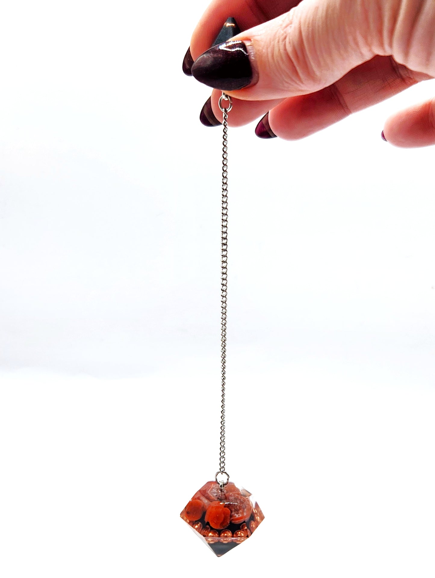 Carnelian Orgonite Pendulum - Black