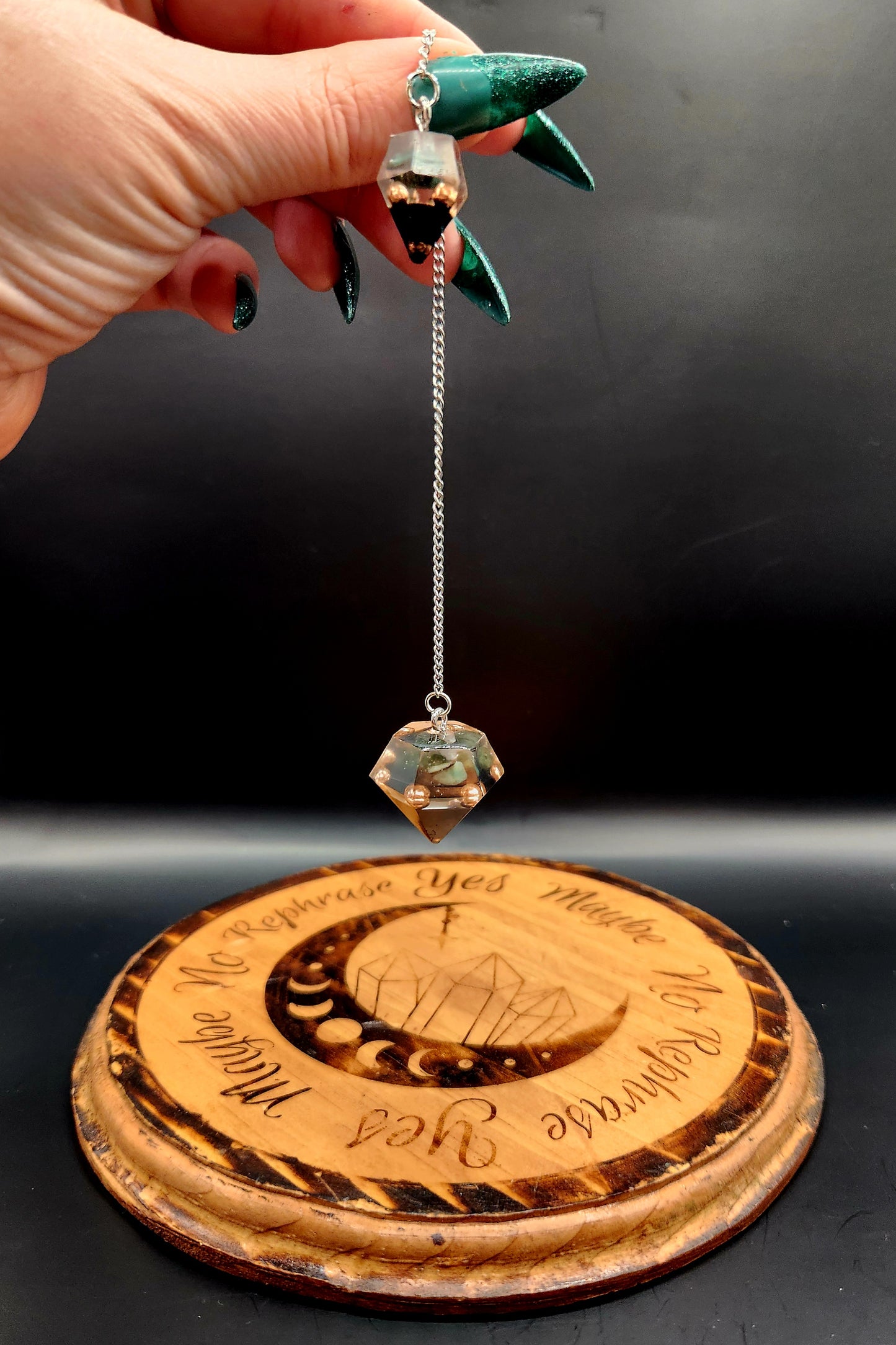 Emerald Orgonite Pendulum