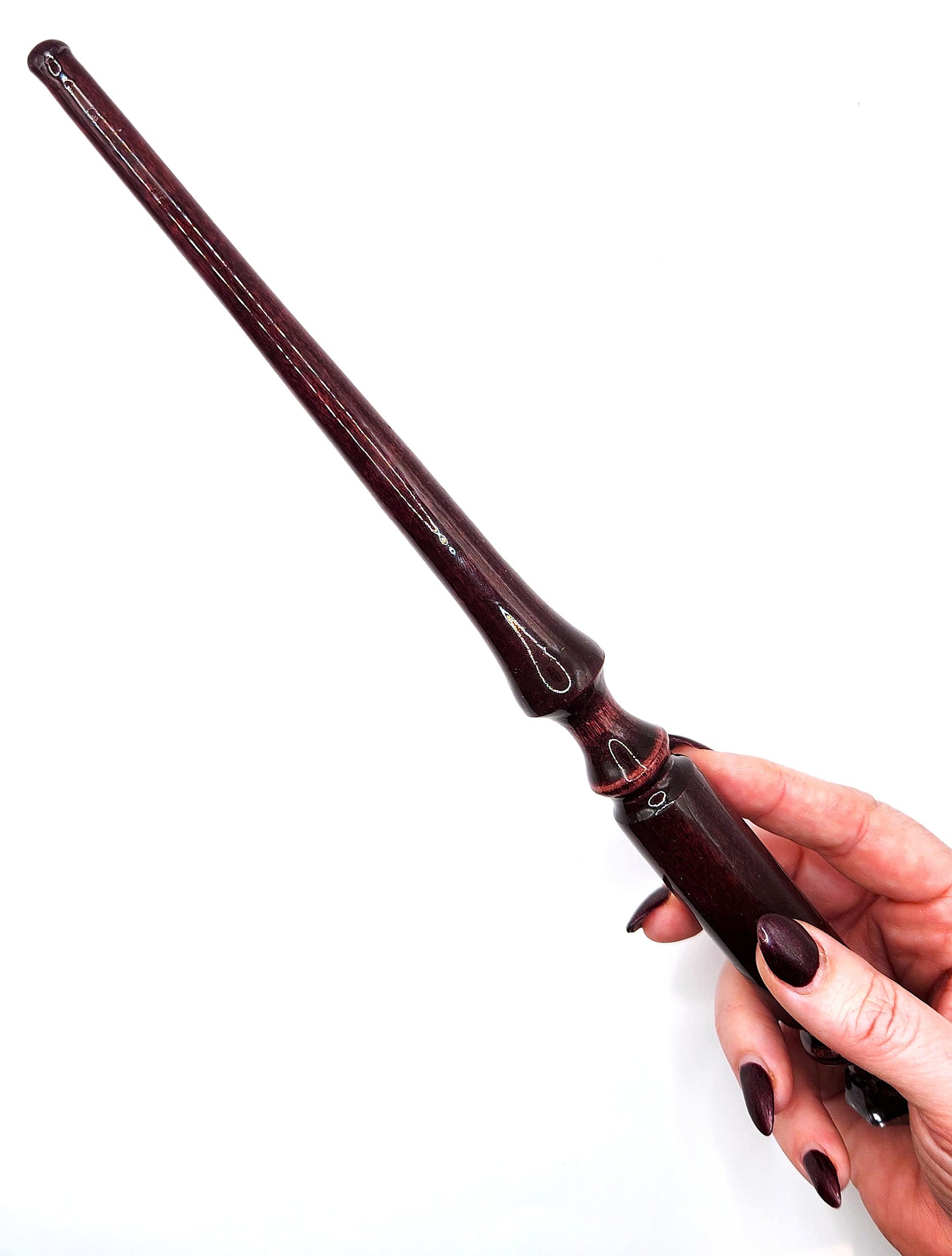 Garnet Hand-Turned Wooden Orgonite Wand - Purple