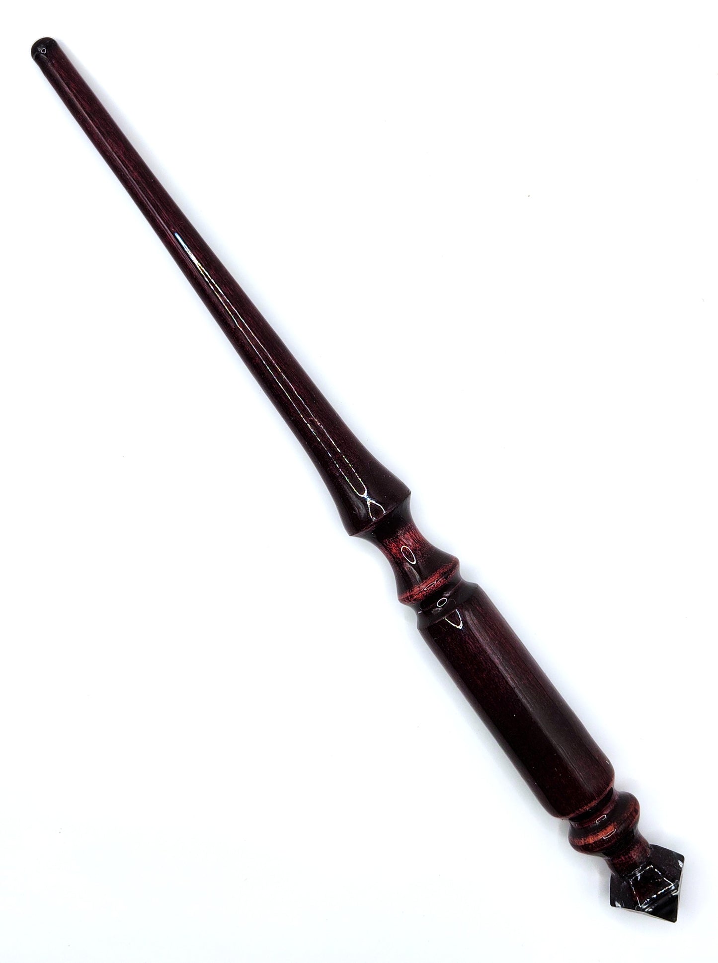 Garnet Hand-Turned Wooden Orgonite Wand - Purple