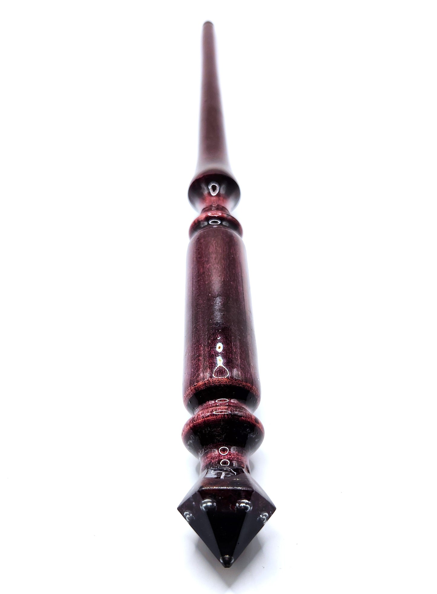 Garnet Hand-Turned Wooden Orgonite Wand - Purple