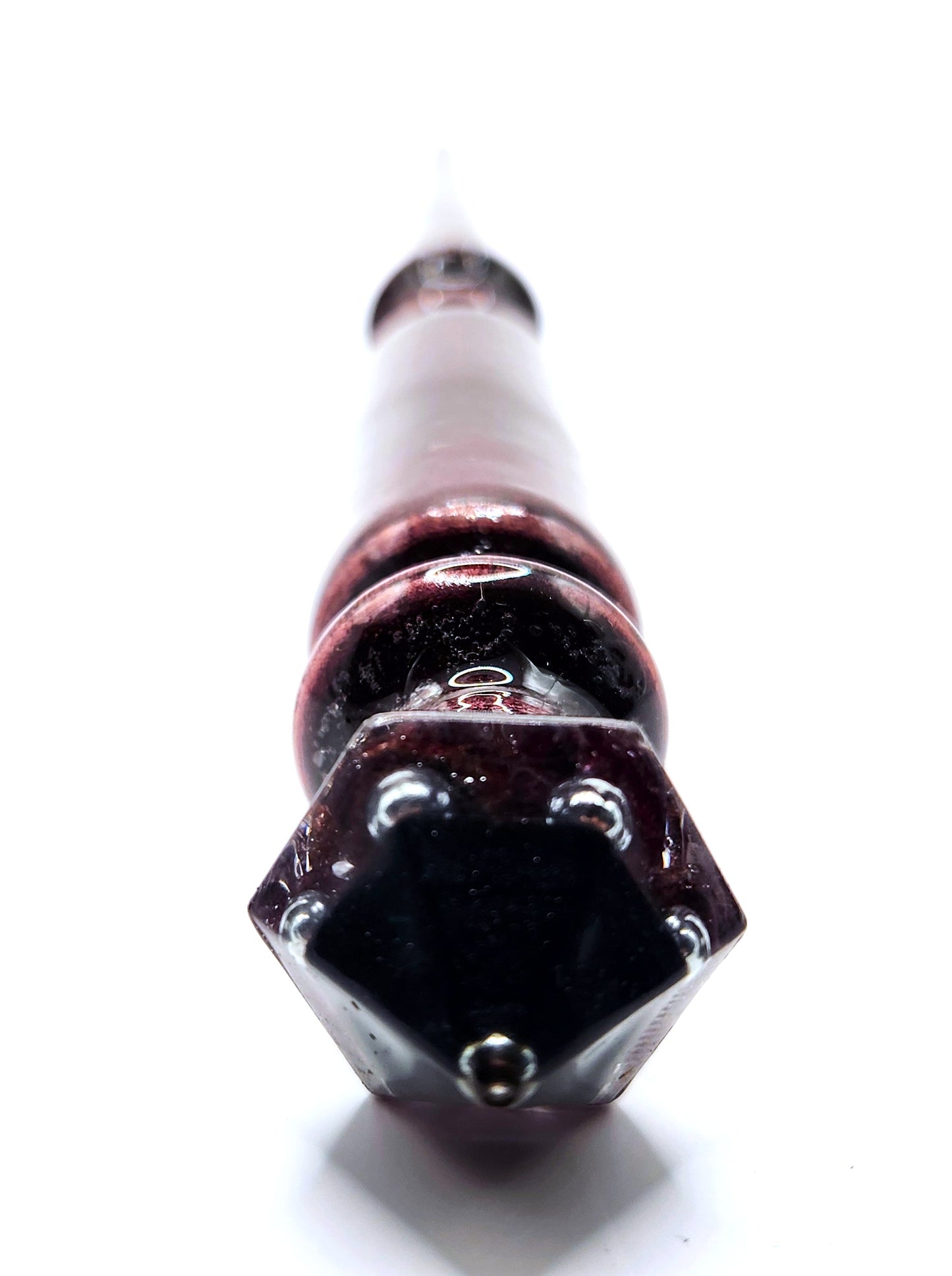 Garnet Hand-Turned Wooden Orgonite Wand - Purple