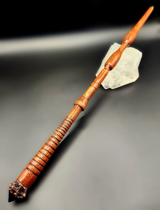 Garnet Hand-Turned Wooden Orgonite Wand