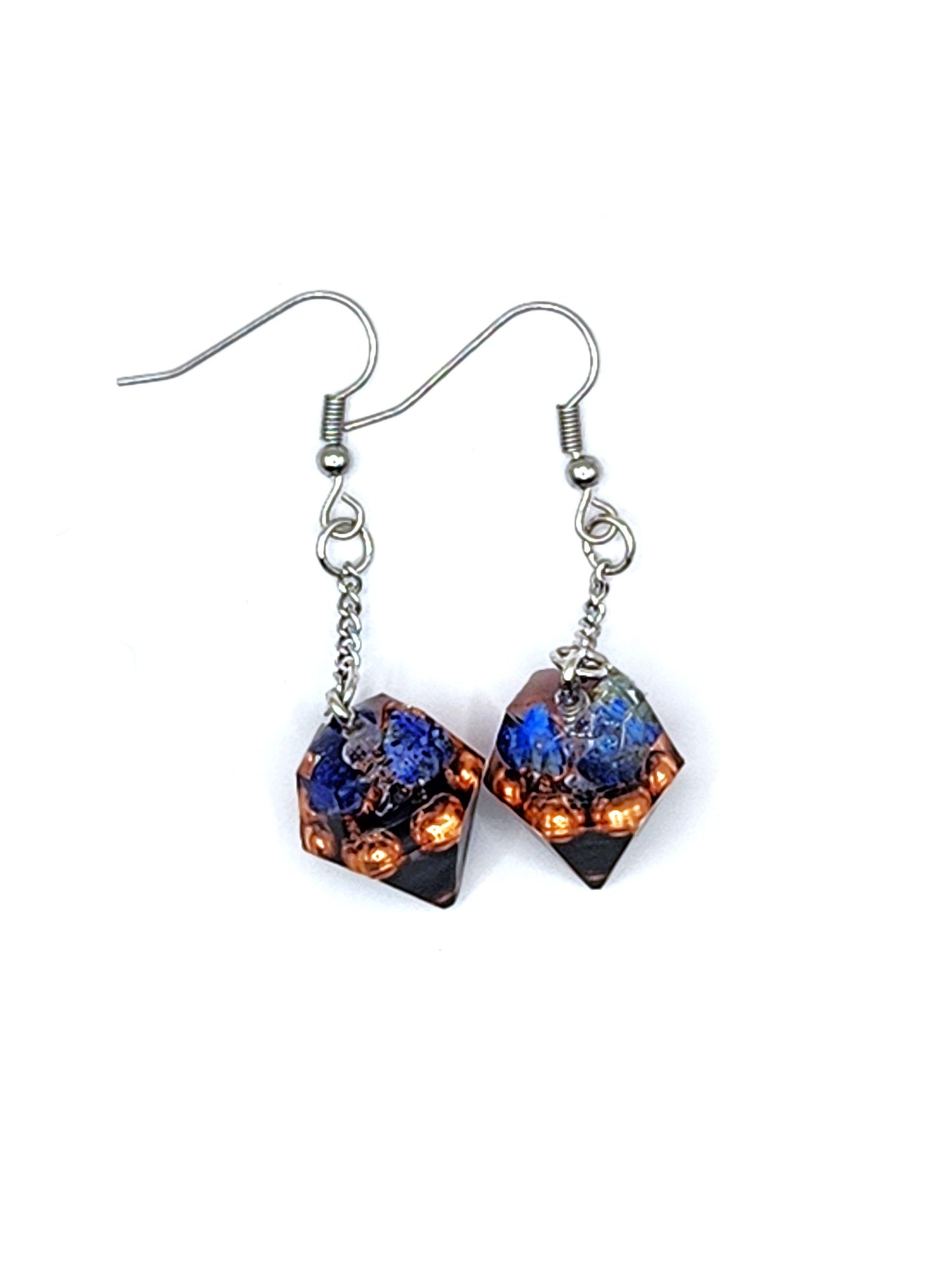 Lapis Lazuli Orgonite Earrings - Black