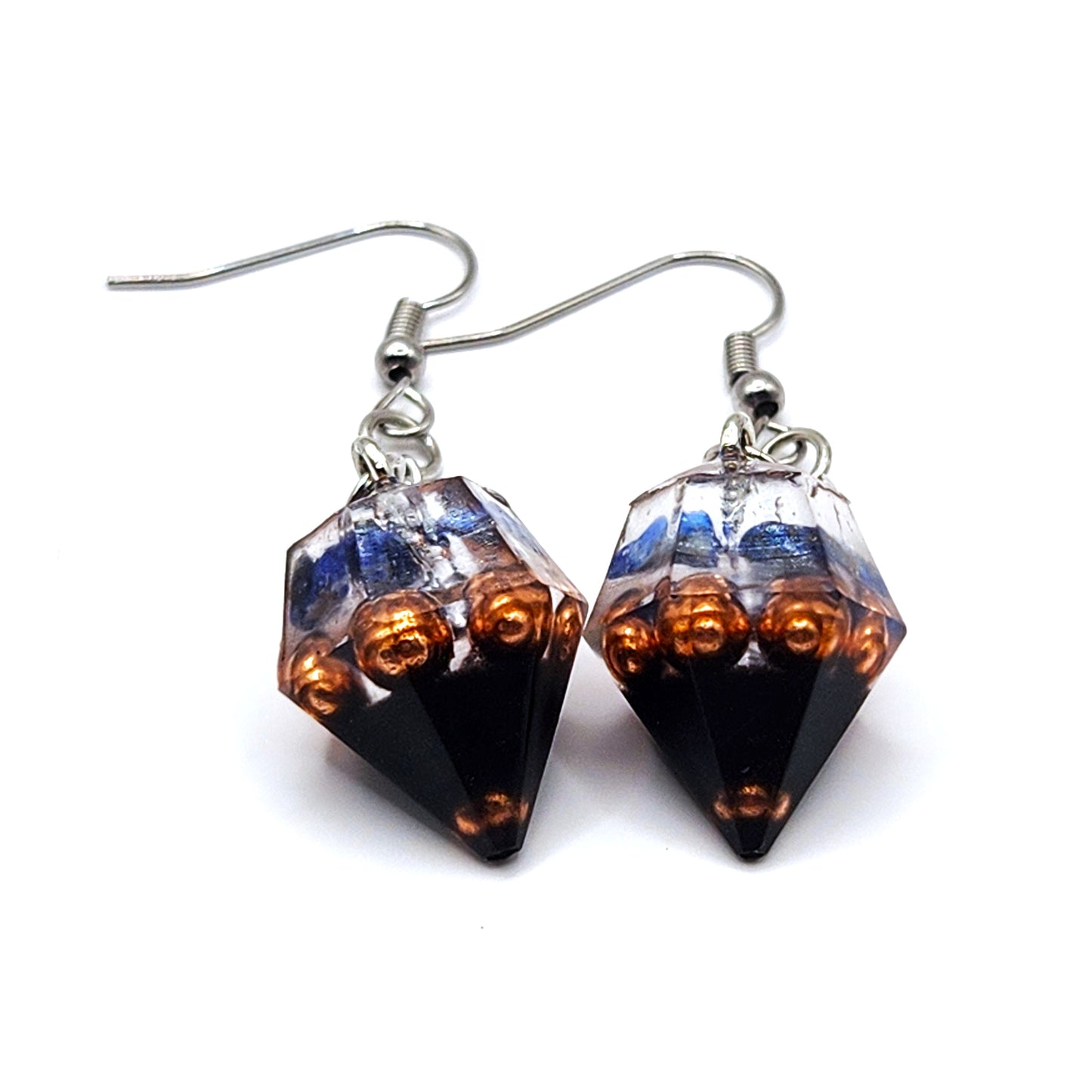 Lapis Lazuli Orgonite Earrings - Black
