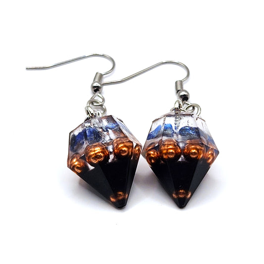 Lapis Lazuli Orgonite Earrings - Black