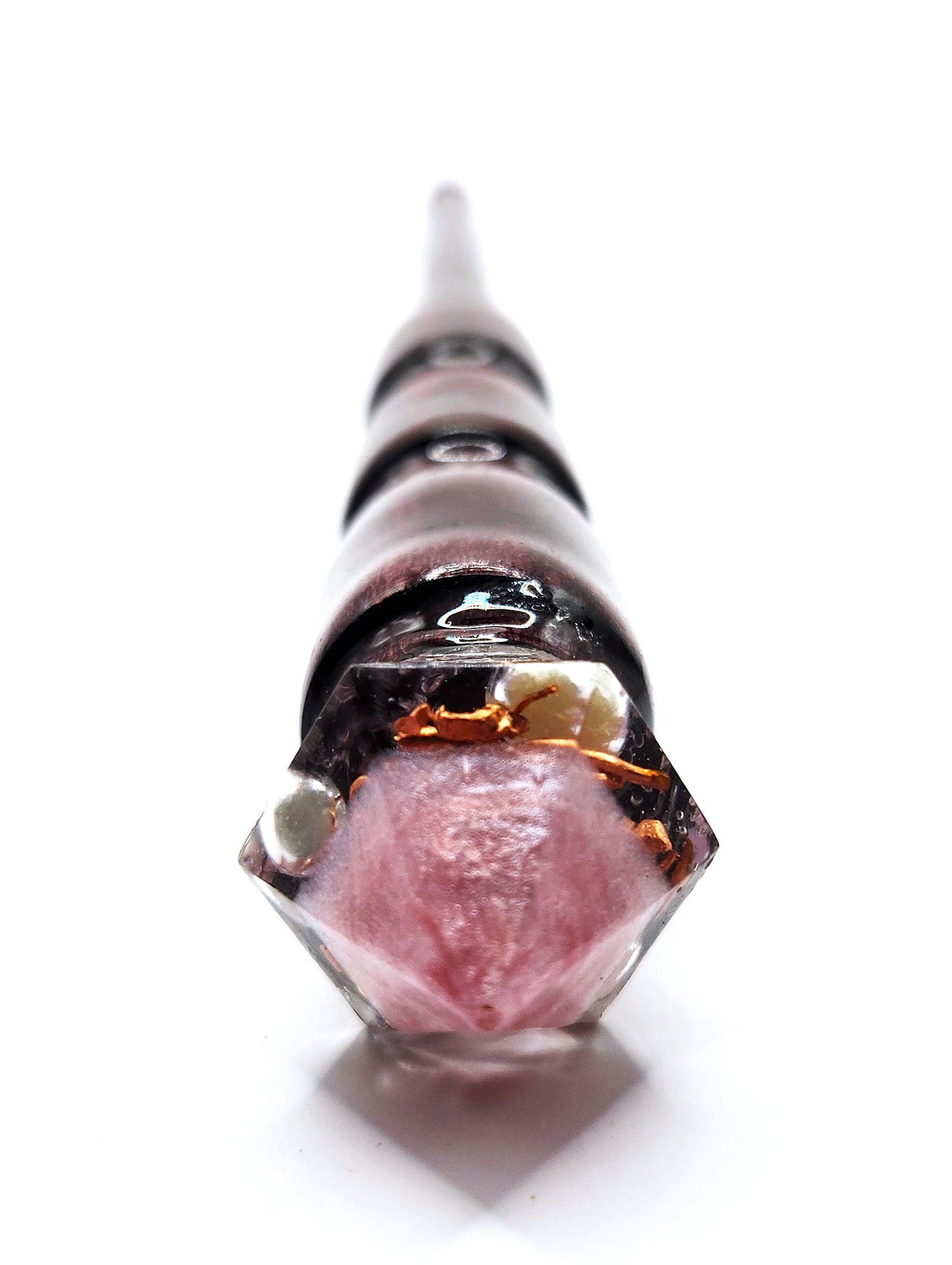 Morganite Hand-Turned Wooden Orgonite Wand