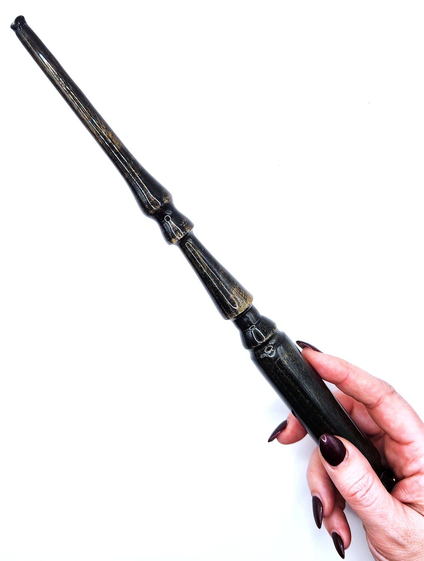 Obsidian Hand-Turned Wooden Orgonite Wand