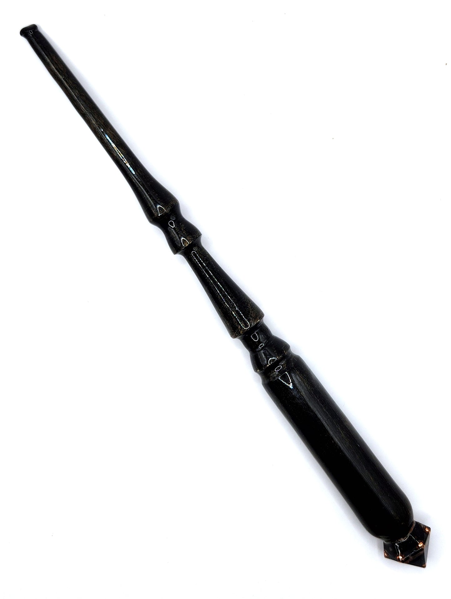 Obsidian Hand-Turned Wooden Orgonite Wand