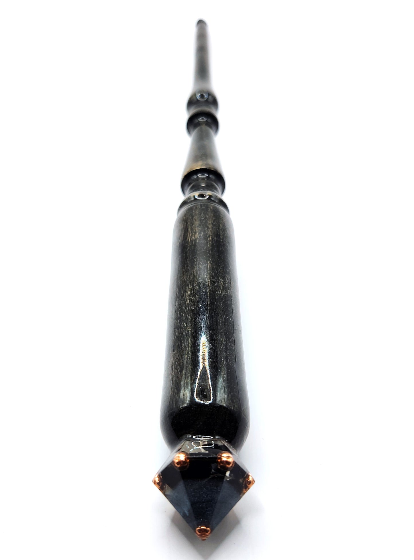 Obsidian Hand-Turned Wooden Orgonite Wand