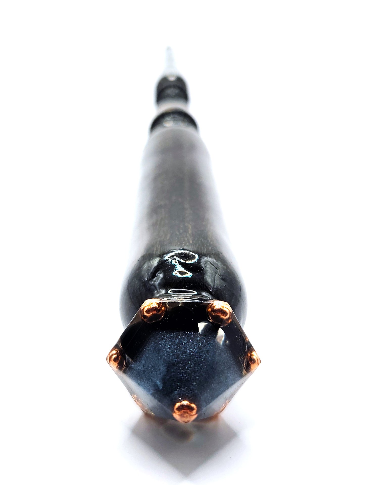 Obsidian Hand-Turned Wooden Orgonite Wand