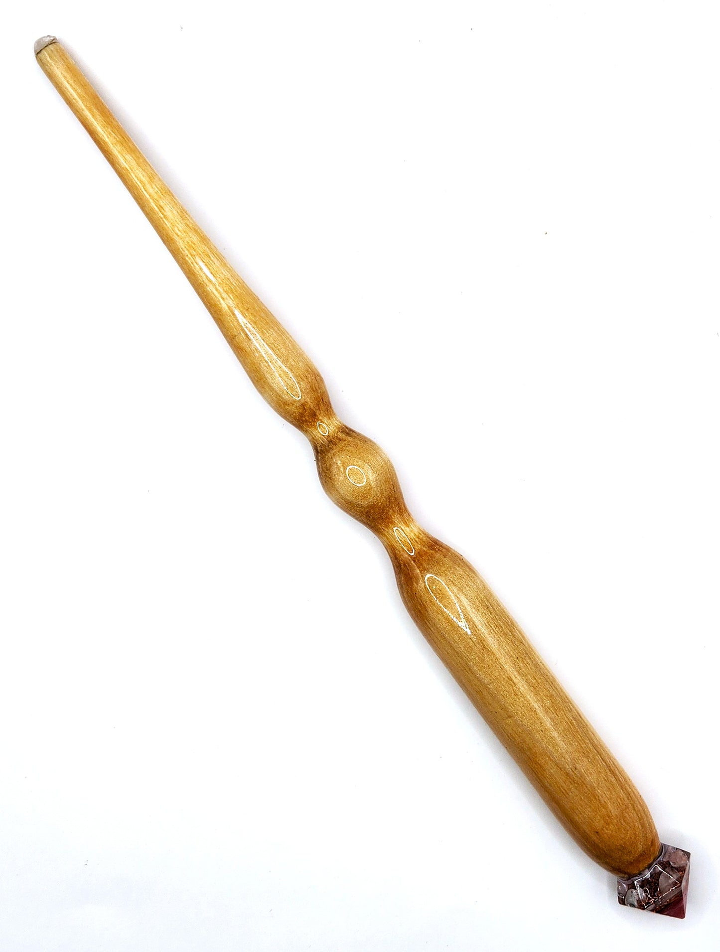 Rose Quartz Hand-Turned Wooden Orgonite Wand