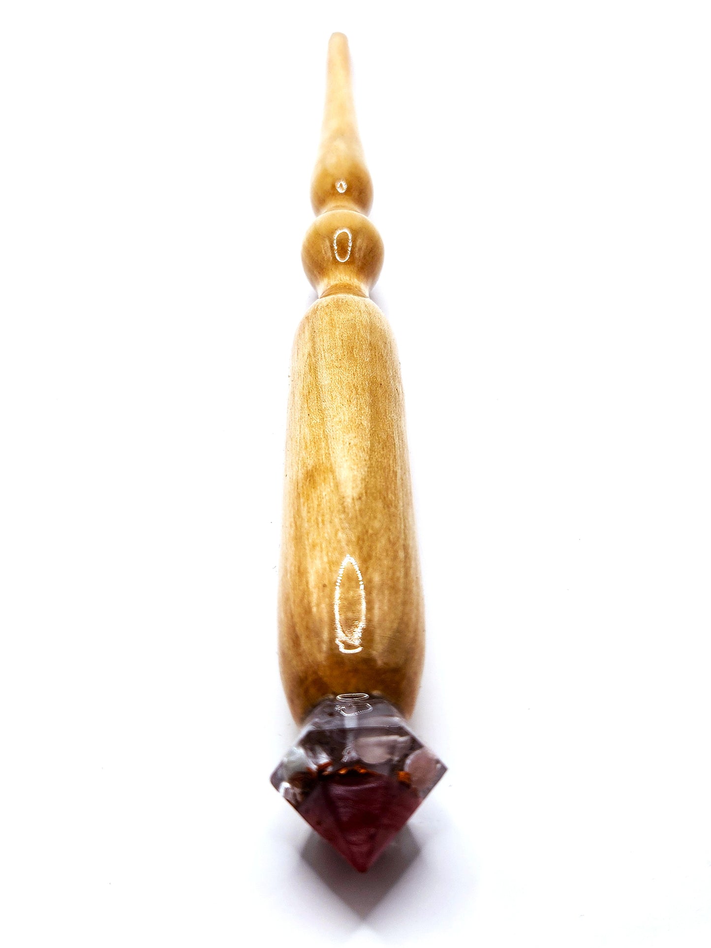 Rose Quartz Hand-Turned Wooden Orgonite Wand