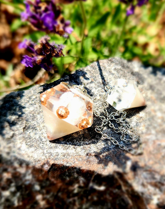 White Jade Orgonite Pendulum