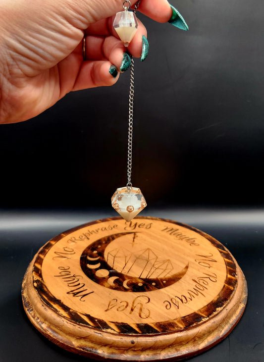 White Jade Orgonite Pendulum